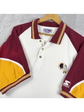 Vintage Starter  Washington Redskins Polo Shirt Mens XL NFL Pro Line Thermal Y2K
